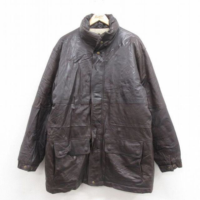 古着通販 XL☆古着 エディーバウアー 長袖 レザー ダウン ジャケット