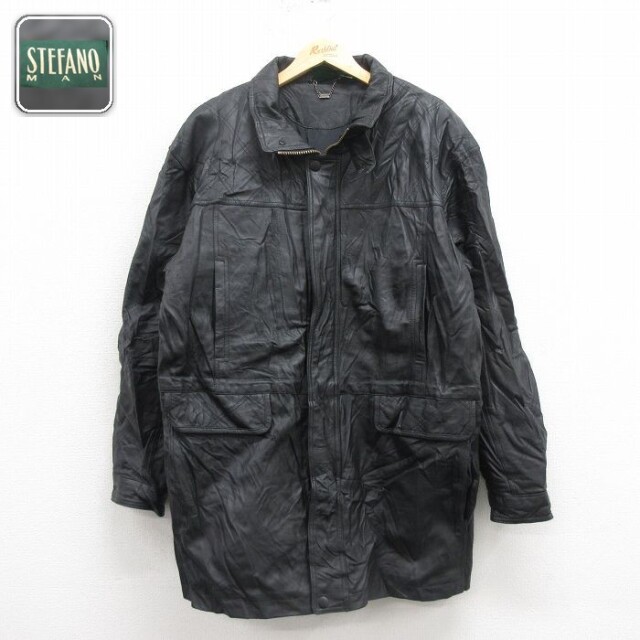 【50%OFF】レザージャケット ブラック XL | 古着