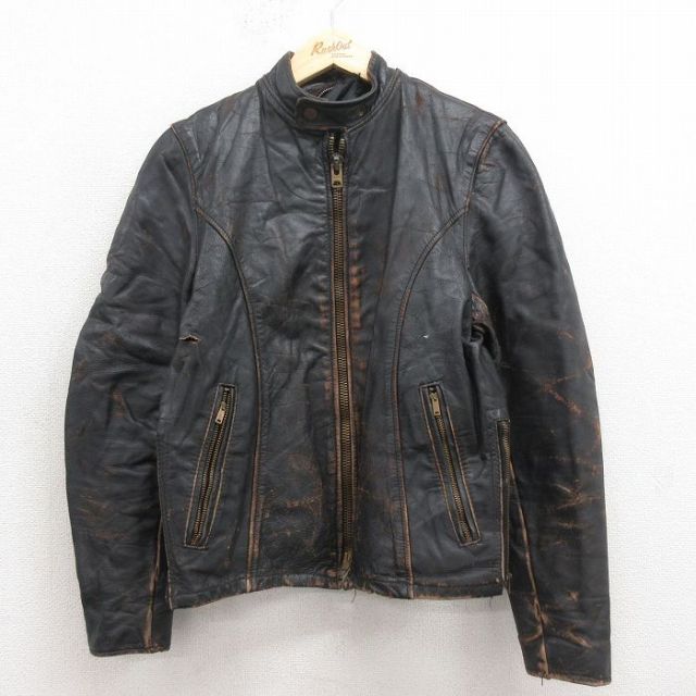 【50%OFF】レザー 80s シングルライダースジャケット S | 古着