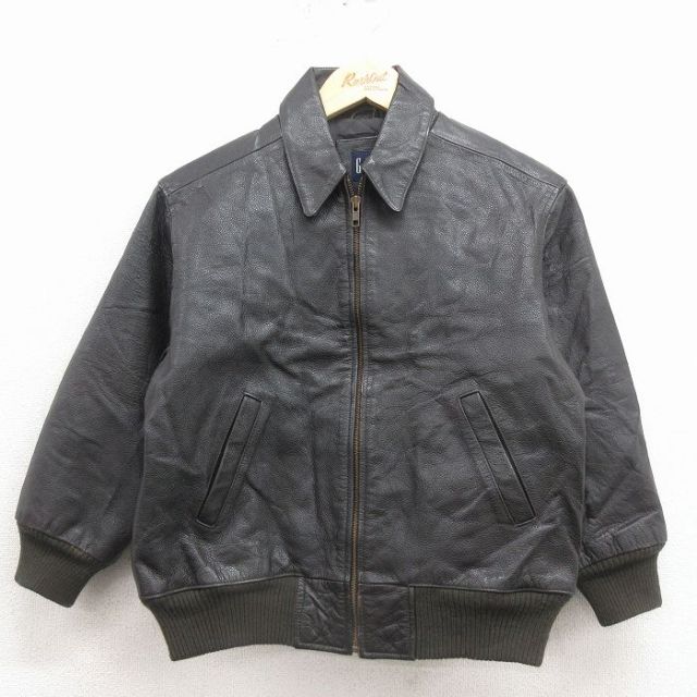 【50%OFF】ギャップ 00s レザージャケット 内側キルティング ブラック M キッズ | 古着