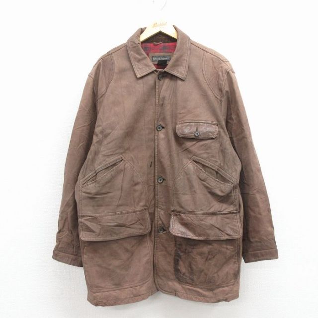 古着通販 XL☆古着 Dunbrooke 長袖 スエード レザー ジャケット