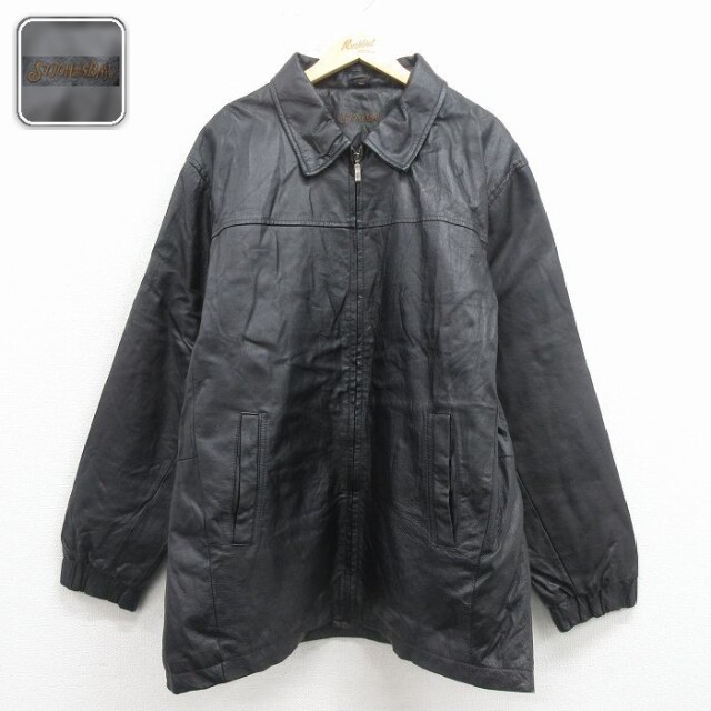 【50%OFF】セントジョンズベイ レザージャケット 内側キルティング ブラック XL | 古着