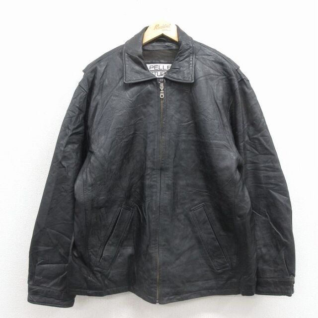 L★古着 ウィルソン 長袖 レザー ジャケット メンズ 黒 25dec19