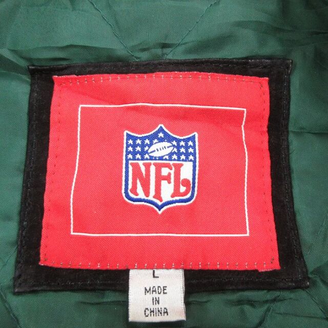 古着通販 XL☆古着 長袖 スエード レザー ジャケット メンズ NFL