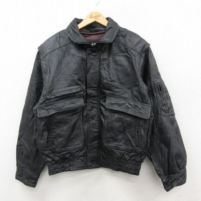 【20%OFF】ウィルソン 長袖レザージャケット ブラック L | 古着