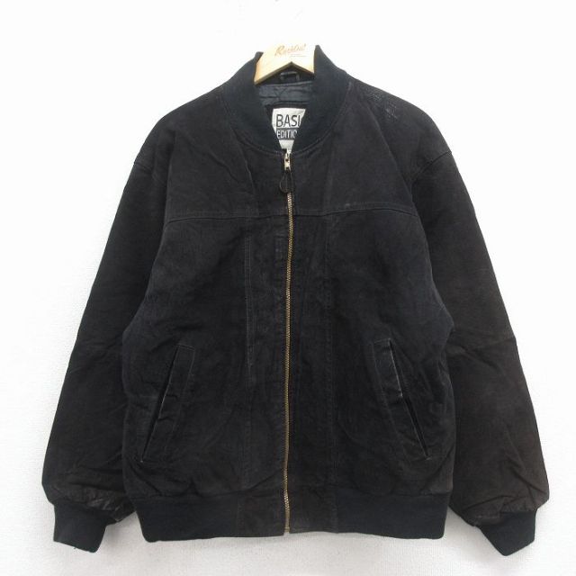 古着通販 XL☆古着 ベーシックエディションズ 長袖 スエード レザー