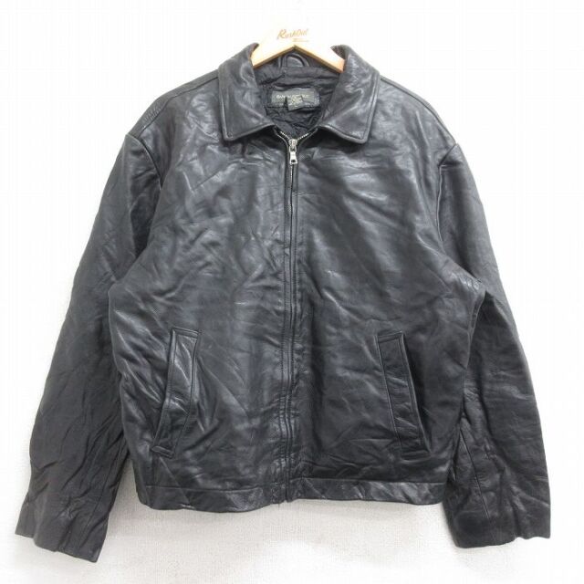 古着通販 XL☆古着 ドッカーズ 長袖 レザー ジャケット メンズ 大きい