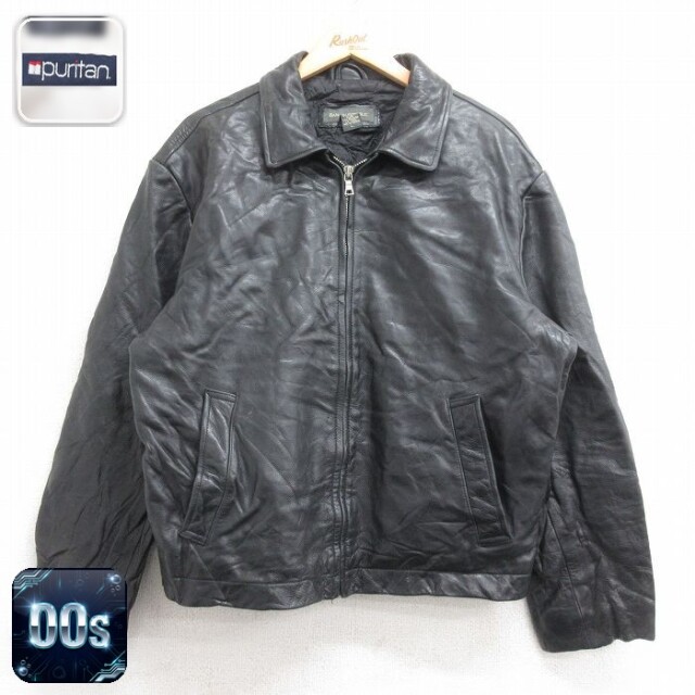 【20%OFF】バナナリパブリック 00s レザージャケット 内側キルティング ブラック メンズXL相当 | 古着