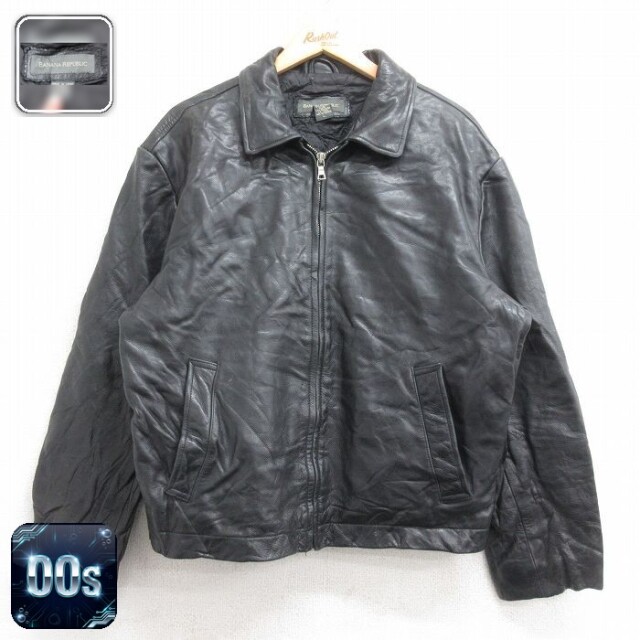 【20%OFF】バナナリパブリック 00s レザージャケット 内側キルティング ブラック メンズXL相当 | 古着