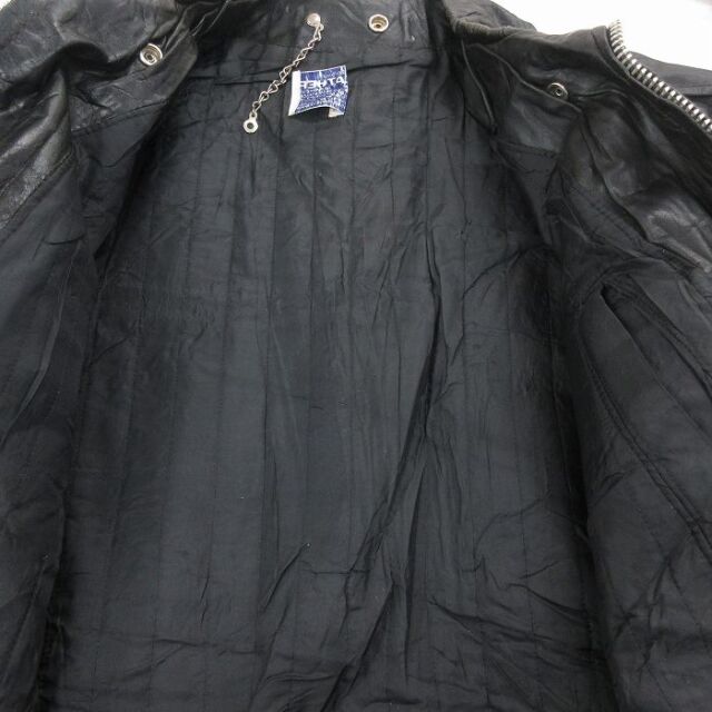 古着通販 XL☆古着 長袖 ビンテージ レザー ジャケット メンズ 70年代