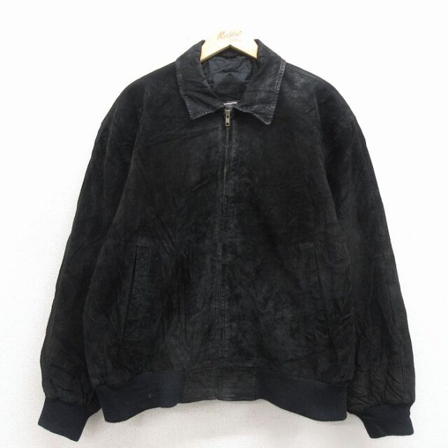 古着通販 XL☆古着 ドッカーズ 長袖 レザー ジャケット メンズ 大きい
