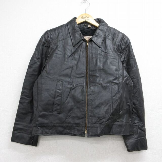 古着通販 M☆古着 シアーズ 長袖 レザー ジャケット メンズ 80年代 80s