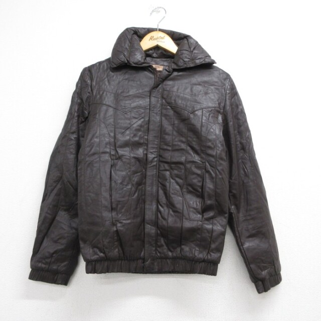 古着通販 M☆古着 GREAT THINGS 長袖 レザー ジャケット メンズ 90年代