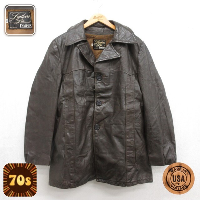 Leathers Ltd. 80s レザージャケット ボア ブラウン メンズL相当 | 古着
