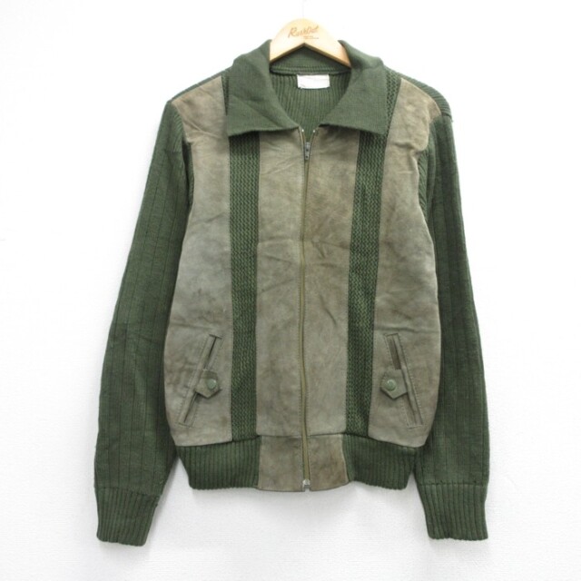 古着通販 S☆古着 長袖 レザー ジャケット メンズ 80年代 80s スエード