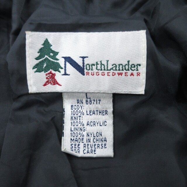 古着通販 L☆古着 NorthLander 長袖 レザー ジャケット フルジップ