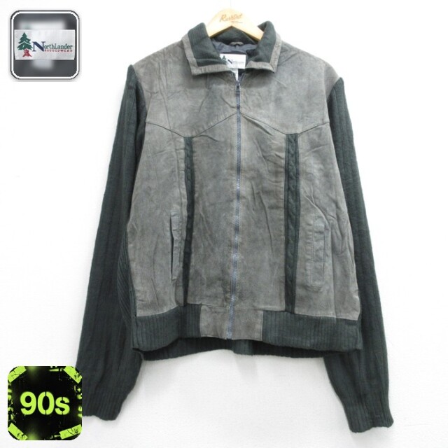 NorthLander 90s レザージャケット スエード グレー メンズL相当 | 古着