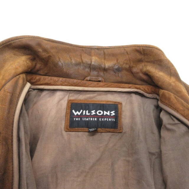 WILSONS レザー ジャケット フリンジ スエード ブラウン Sサイズ 古着通販 XL☆古着 ウィルソン WILSONS 長袖 レザー ジャケット メンズ