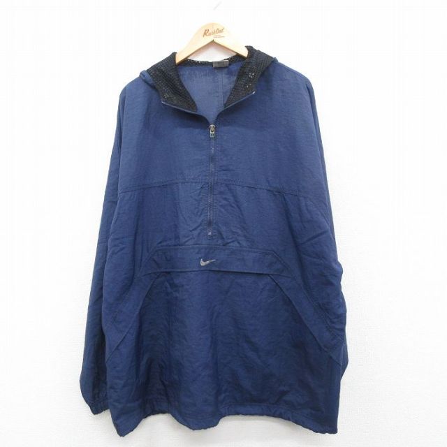 古着通販 XL☆古着 ナイキ NIKE 長袖 ハーフジップ ナイロン