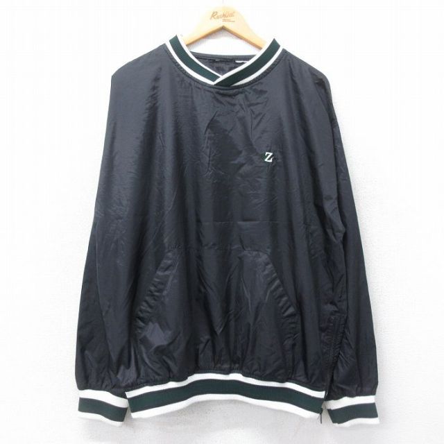 【50%OFF】ジャージーズ 00s ナイロンジャケット ワンポイントロゴ ブラック L | 古着