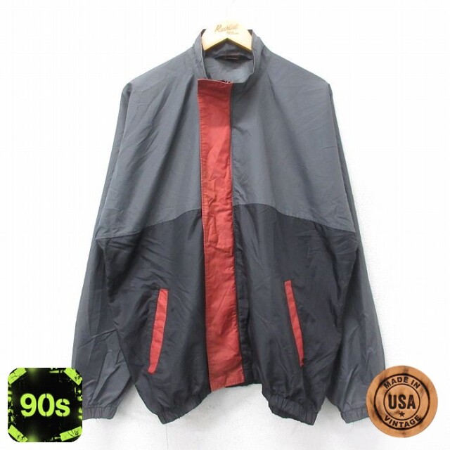 【50%OFF】ナイロンジャケット 90s マルチカラー ブラック メンズXL相当 | 古着