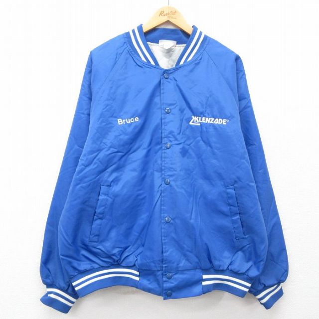 【50%OFF】XL★古着 長袖 ナイロン ジャケット メンズ 90年代 90s KLENZADE ラグラン 大きいサイズ USA製 青他 ブルー 内側キルティング 25jan10 中古 アウター ウインドブレーカー