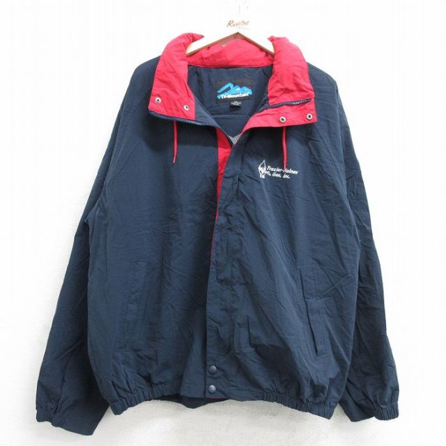 【50%OFF】XL★古着 長袖 ナイロン ジャケット メンズ Trexler 大きいサイズ ラグラン 紺 ネイビー 内側メッシュ 25jan29 中古 アウター ウインドブレーカー