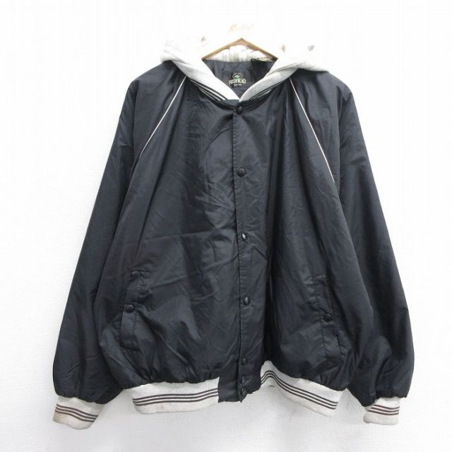 XL★古着 レッドヘッド 長袖 ナイロン ジャケット パーカー メンズ 00年代 00s 大きいサイズ ラグラン 黒他 ブラック 内側キルティング 25feb12 中古 アウター ウインドブレーカー