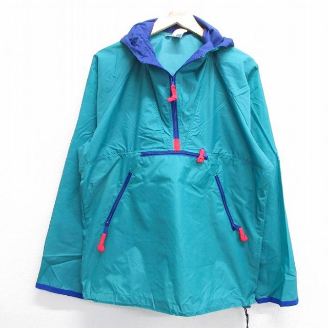 M★古着 シェラデザインズ SIERRA DESIGNS 長袖 ハーフジップ ナイロン ジャケット アノラック パーカー メンズ 青緑他 25feb12 中古 アウター ウインドブレーカー