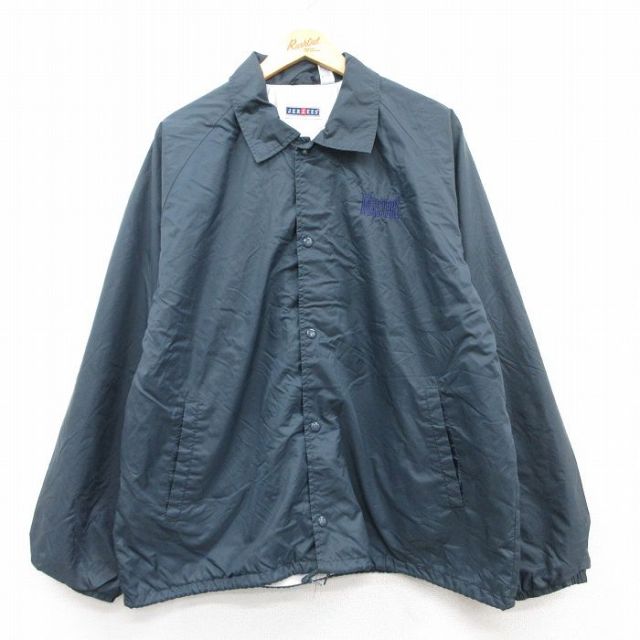 L★古着 ジャージーズ 長袖 ナイロン ジャケット メンズ 00年代 00s MASTERS ラグラン 紺 ネイビー 25feb14 中古 アウター ウインドブレーカー