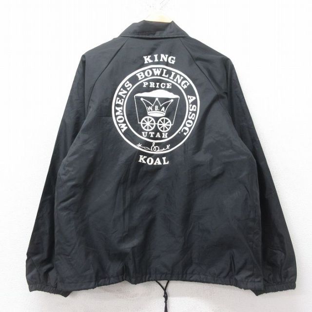 L★古着 長袖 ナイロン ジャケット メンズ 90年代 90s 帽sリング ラグラン USA製 黒 ブラック 25feb15 中古 アウター ウインドブレーカー