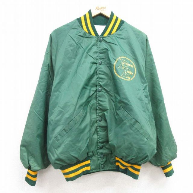 XL★古着 デロング 長袖 ナイロン ジャケット メンズ 90年代 90s Precision ラグラン USA製 緑他 グリーン 25feb27 中古 アウター ウインドブレーカー