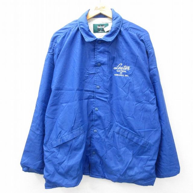XL★古着 Dunbrooke 長袖 ナイロン ジャケット メンズ 90年代 90s Lester 大きいサイズ USA製 青 ブルー 25feb28 中古 アウター ウインドブレーカー