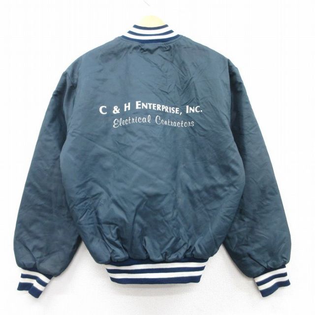 L★古着 ホロウェイ 長袖 ナイロン ジャケット メンズ 90年代 90s C&H USA製 紺他 ネイビー 内側キルティング 25mar04 中古 アウター ウインドブレーカー
