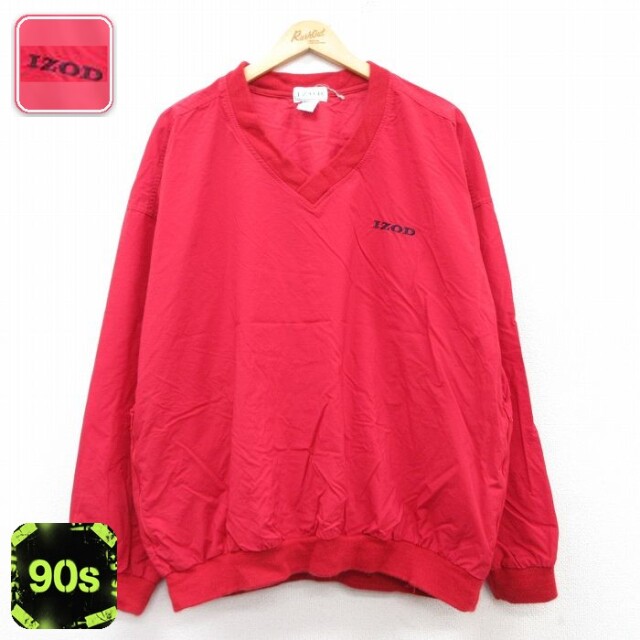 IZOD 90s ナイロンジャケット ウインドブレーカー レッド XL | 古着