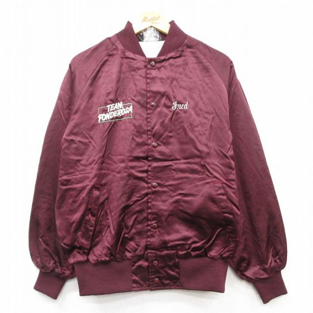 L★古着 長袖 ナイロン ジャケット メンズ 90年代 90s PONDEROSA ラグラン USA製 濃紫 パープル 25mar11 中古 アウター ウインドブレーカー
