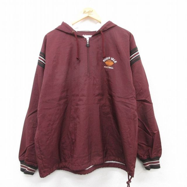 XL★古着 チャンピオン Champion 長袖 ハーフジップ ナイロン ジャケット パーカー メンズ 00年代 00s フットボール エンジ他 25mar25 中古 アウター ウインドブレーカー