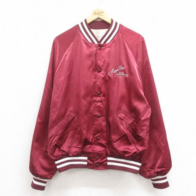 【50%OFF】L★古着 キングルイ 長袖 ナイロン ジャケット メンズ 80年代 80s 20TH ラグラン USA製 エンジ 25aug30 中古 アウター ウインドブレーカー