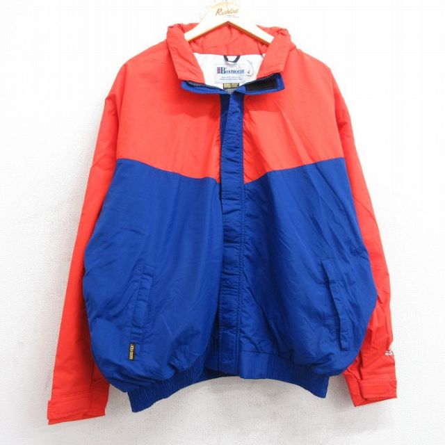 XL★古着 長袖 ナイロン ジャケット メンズ 90年代 90s ゴアテックス ツートンカラー 大きいサイズ 青他 ブルー 25sep04 中古 アウター ウインドブレーカー