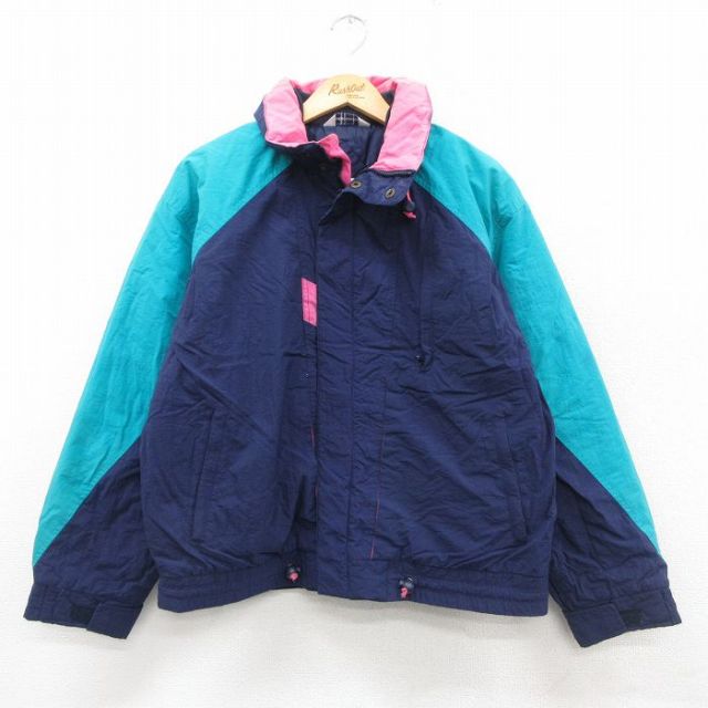 【50%OFF】バンヒューセン 90s ナイロンジャケット ウインドブレーカー ネイビー L | 古着