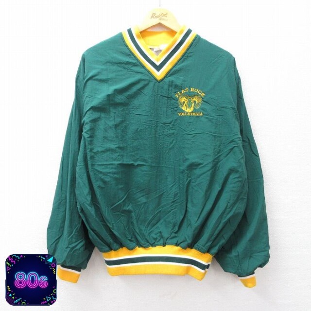 【50%OFF】FLAT ROCK 80s ナイロンジャケット 羊 グリーン XL | 古着