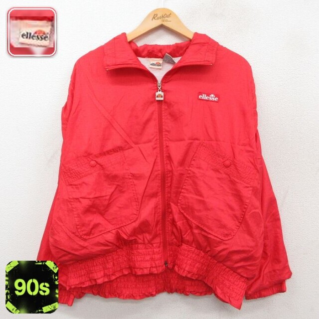 エレッセ 90s ナイロンジャケット ワンポイントロゴ レッド XL | 古着