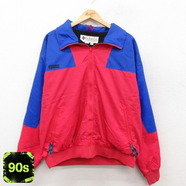 【50%OFF】コロンビア 90s ナイロンジャケット 内側メッシュ レッド XL | 古着