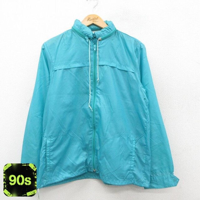 【50%OFF】ナイロンジャケット 90s ウインドブレーカー グリーン S | 古着