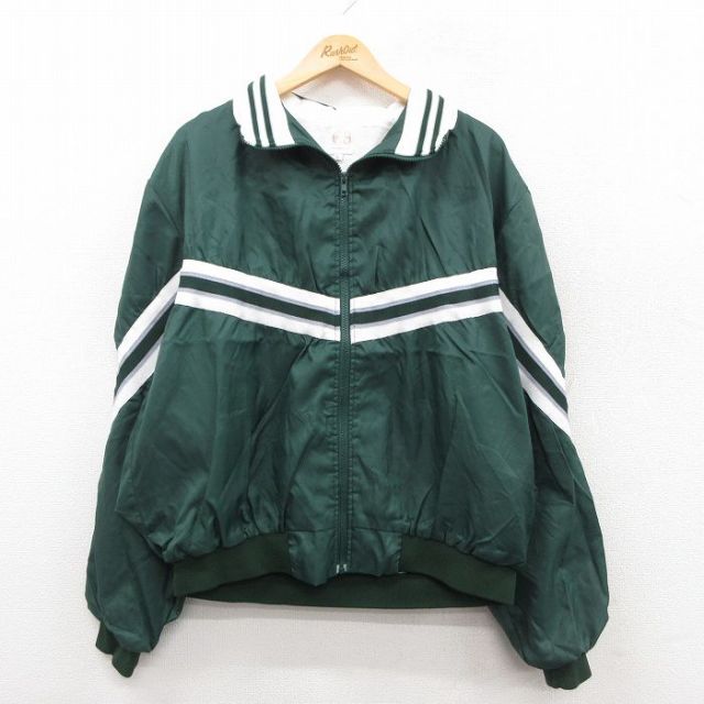 L★古着 長袖 ナイロン ジャケット メンズ 90年代 90s USA製 緑 グリーン 25oct01 中古 アウター ウインドブレーカー