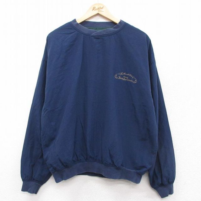 L★古着 長袖 ナイロン ジャケット メンズ Kentuck Colonels クルーネック 紺 ネイビー 25oct01 中古 アウター ウインドブレーカー