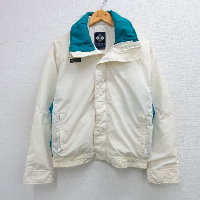 L★古着 コロンビア COLUMBIA 長袖 ナイロン ジャケット メンズ 80年代 80s 白他 ホワイト 25oct01 中古 アウター ウインドブレーカー
