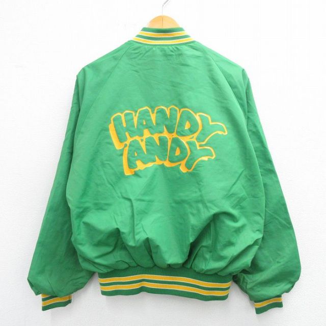 【20%OFF】L★古着 Dunbrooke 長袖 ナイロン ジャケット メンズ 90年代 90s HANDY ANDY ラグラン USA製 緑 グリーン 25oct01 中古 アウター ウインドブレーカー