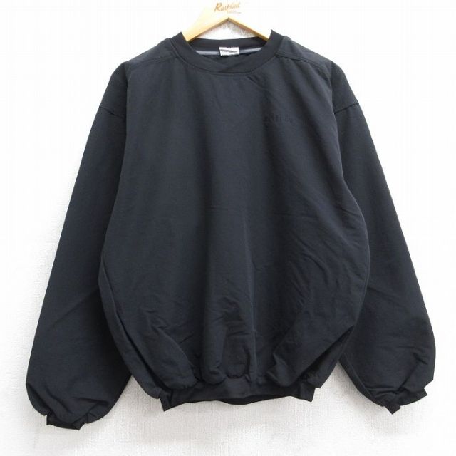 M★古着 コロンビア COLUMBIA 長袖 ナイロン ジャケット メンズ 00年代 00s ワンポイントロゴ クルーネック 黒 ブラック 25oct03 中古 アウター ウインドブレーカー