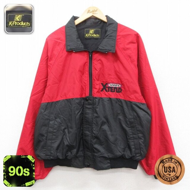 ナイロンジャケット XTEND ツートンカラー レッド XL | 古着